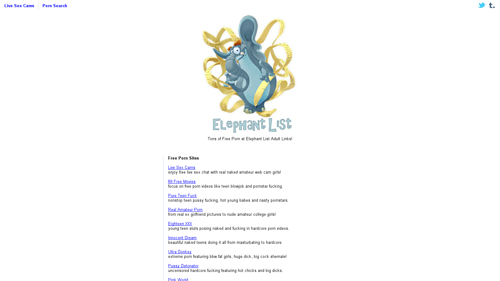 Elephantlist (elephantlist.com) Compare Related Porn Sites